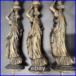 4 Antique Victorian Neo Classical Ladies Sculptures Bronze 21