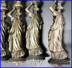 4 Antique Victorian Neo Classical Ladies Sculptures Bronze 21