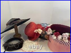 4 Hat Collection and Hatbox and Stand Clemar, Sally Viclor, Gertrude Menczer