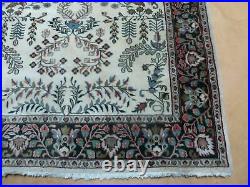 4' X 6' Vintage Handmade India Floral Oriental Wool Rug Veg Dye Nice Ivory Nice