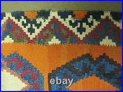 4' X 6' Vintage Turkish Kilim Handmade Flat Weave Wool Rug Veg Dye Nice