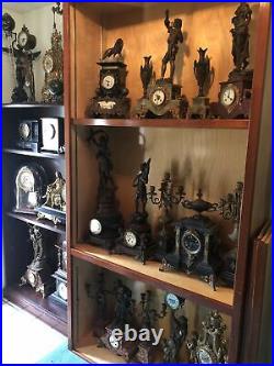 40 Antique Clocks Statue Swinger Crystal Regulator Skeleton French Seth Thomas +