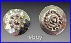 5 Antique Studded Steel Buttons 18th/19th Antique Buttons