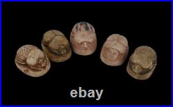 5 RARE ANCIENT EGYPTIAN ANTIQUE SCARAB Stone Egypt History (ZZ)