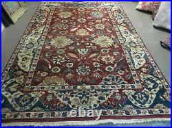 6' X 9' Vintage Handmade India Floral Oriental Wool Rug Vegetable Dyes Red Nice