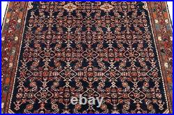 7' 4 x 5' 4 Excellent Hand-Knotted Antique Collectible Navy Blue Tribal Rug