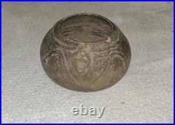 8.5x5 Antique Mayan Handmade Ceramic Animal Face Collectible Pottery Decor Bowl