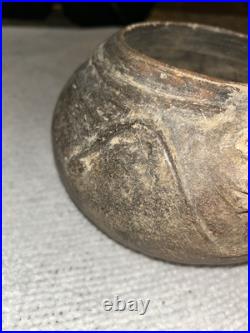 8.5x5 Antique Mayan Handmade Ceramic Animal Face Collectible Pottery Decor Bowl