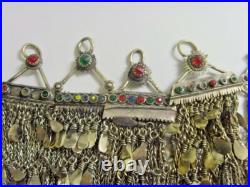 8 Antique tajik tribal extra Large serpent chains pendants lot belly dance 48901