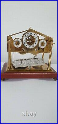8 Day Miniature English William Congreve Rolling Ball Clock with Brass Wood Base