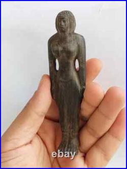 A Rare Ancient Egyptian Pharaonic Piece Made Of Black Pharaonic Wood Bc