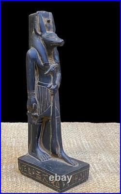 A Rare Egyptian Antiquities Of Authentic Pharaonic Statue Egyptian God Anubis Bc