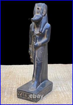 A Rare Egyptian Antiquities Of Authentic Pharaonic Statue Egyptian God Anubis Bc