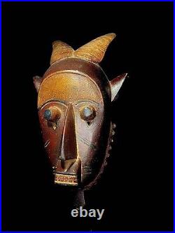 AFRICAN Vintage Hand Carved Antique Beautiful African Mask Wood Guro-3500