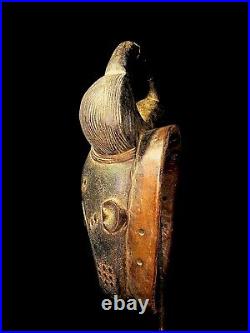 AFRICAN Vintage Hand Carved Antique Mask Ivory Coast African Art -1636