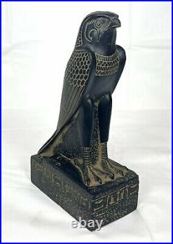 ANCIENT EGYPTIAN ANTIQUES Statue Of God HORUS Falcon With Hieroglyphics Stone BC