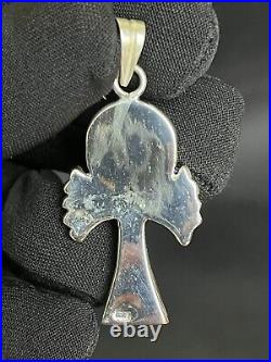 ANCIENT EGYPTIAN Antiquities Key of life PENDANT SILVER VINTAGE Handmade 1956 BC