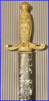 ANTIQUE 1890 Fraternal Cadet artillery style short sword minus scabbard & Sheath