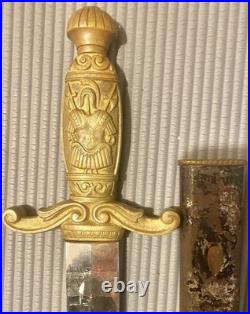 ANTIQUE 1890 Fraternal Cadet artillery style short sword minus scabbard & Sheath