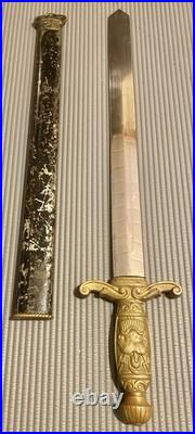 ANTIQUE 1890 Fraternal Cadet artillery style short sword minus scabbard & Sheath