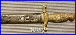 ANTIQUE 1890 Fraternal Cadet artillery style short sword minus scabbard & Sheath
