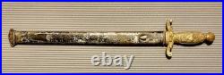ANTIQUE 1890 Fraternal Cadet artillery style short sword minus scabbard & Sheath