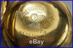 ANTIQUE 18K GOLD INVICTA REPEATER POCKET WATCH ITALY GOVERNOR of TRIPOLI 1913-14