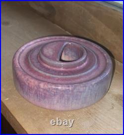 ANTIQUE 1900Ruskin Pottery Mauve Inkwell Base West Smethwick Oval Mark Patent