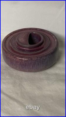 ANTIQUE 1900Ruskin Pottery Mauve Inkwell Base West Smethwick Oval Mark Patent