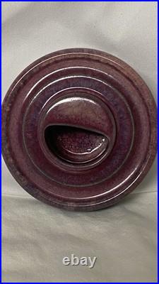ANTIQUE 1900Ruskin Pottery Mauve Inkwell Base West Smethwick Oval Mark Patent