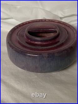 ANTIQUE 1900Ruskin Pottery Mauve Inkwell Base West Smethwick Oval Mark Patent