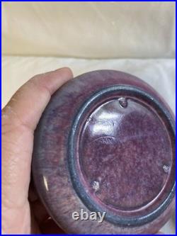 ANTIQUE 1900Ruskin Pottery Mauve Inkwell Base West Smethwick Oval Mark Patent