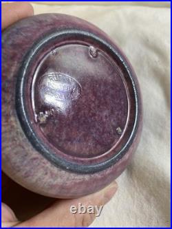 ANTIQUE 1900Ruskin Pottery Mauve Inkwell Base West Smethwick Oval Mark Patent
