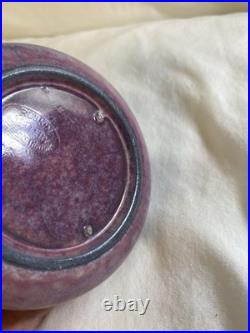 ANTIQUE 1900Ruskin Pottery Mauve Inkwell Base West Smethwick Oval Mark Patent