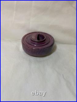 ANTIQUE 1900Ruskin Pottery Mauve Inkwell Base West Smethwick Oval Mark Patent