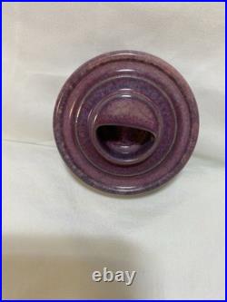 ANTIQUE 1900Ruskin Pottery Mauve Inkwell Base West Smethwick Oval Mark Patent