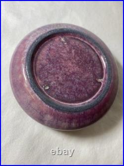 ANTIQUE 1900Ruskin Pottery Mauve Inkwell Base West Smethwick Oval Mark Patent