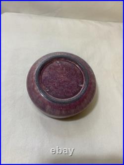 ANTIQUE 1900Ruskin Pottery Mauve Inkwell Base West Smethwick Oval Mark Patent