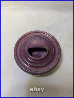 ANTIQUE 1900Ruskin Pottery Mauve Inkwell Base West Smethwick Oval Mark Patent