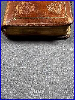 ANTIQUE 1912 Hard LEATHER POLISH PRAYER BOOK GOLDEN KEY TO HEAVEN