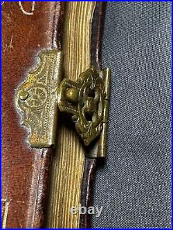 ANTIQUE 1912 Hard LEATHER POLISH PRAYER BOOK GOLDEN KEY TO HEAVEN