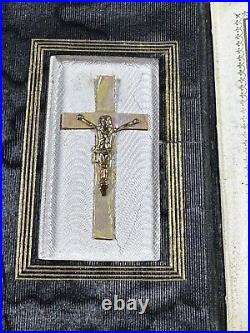 ANTIQUE 1912 Hard LEATHER POLISH PRAYER BOOK GOLDEN KEY TO HEAVEN