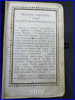 ANTIQUE 1912 Hard LEATHER POLISH PRAYER BOOK GOLDEN KEY TO HEAVEN