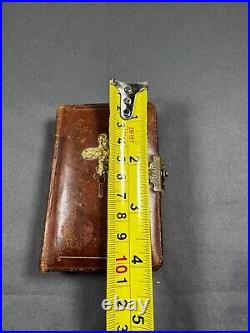 ANTIQUE 1912 Hard LEATHER POLISH PRAYER BOOK GOLDEN KEY TO HEAVEN