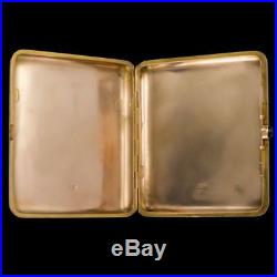 ANTIQUE 20thC RUSSIAN FABERGE 14K GOLD CIGARETTE CASE, ANDREI BRAGIN c. 1910