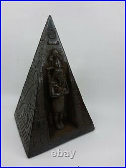 ANTIQUE ANCIENT EGYPTIAN STONE Black Sphinx Pyramid Osiris Eye of Horus Protect