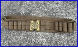 ANTIQUE ANSON MILLS SHOTGUN CARTRIDGE REMINGTON DOG BELT Buckle 1881 Military