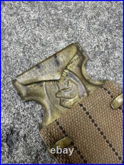ANTIQUE ANSON MILLS SHOTGUN CARTRIDGE REMINGTON DOG BELT Buckle 1881 Military