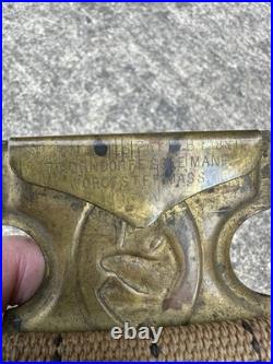 ANTIQUE ANSON MILLS SHOTGUN CARTRIDGE REMINGTON DOG BELT Buckle 1881 Military