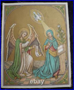 ANTIQUE CATHOLIC BROCADE FABRIC IMAGES 15 STAGES OF THE CROSS OF THE LORD Jesus